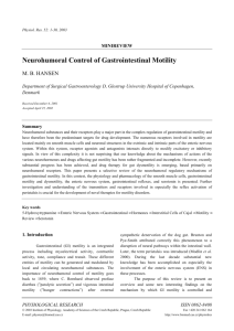 Neurohumoral Control of Gastrointestinal Motility