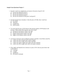 Sample Exam Questions/Chapter 3 1. If goods A and Z are
