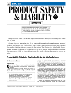 Product Liability Risks in the Asia-Pacific