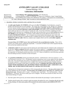 Laboratory Information - Antelope Valley College