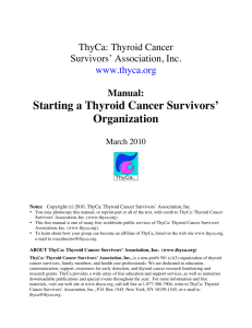 Manual on Starting a Thyroid Cancer Survivors' Organization