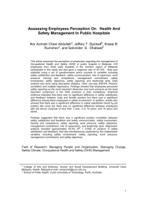 Assessing Employees Perception On Health And Safety