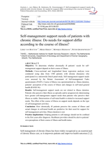 Self-management support needs of patients with chronic illness