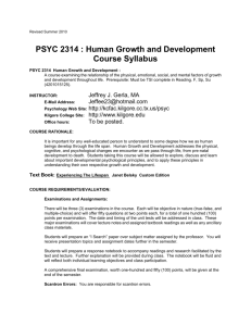 PSYC 2314 : Human Growth and Development