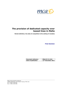 The provision of dedicated capacity over leased lines in Malta