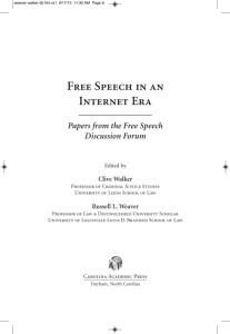 Free Speech in an Internet Era