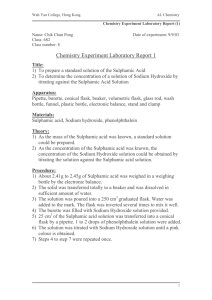Chemistry Experiment Laboratory Report 1