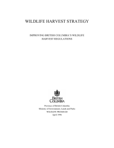 wildlife harvest strategy - Ministry of Environment
