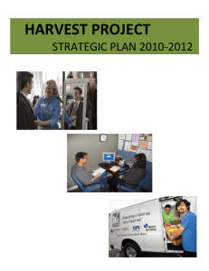 Harvest Project 2010-2012 Strategic Plan Document