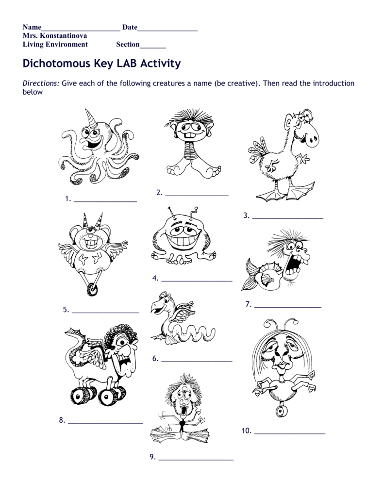 Dichotomous Key LAB Activity