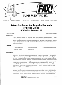 Determination of the Empirical Formula of Silver Oxide