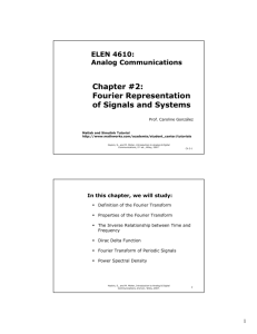 Chapter #2: Fourier Representation of Signals and Systems