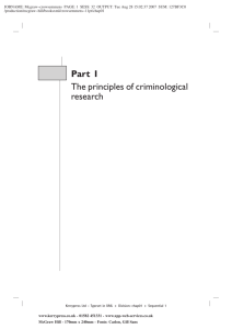Part I The principles of criminological research