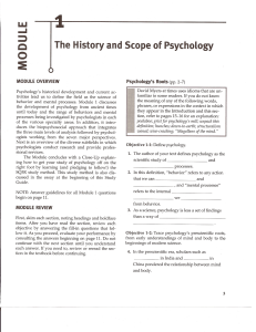 The History and Scope of Psychology