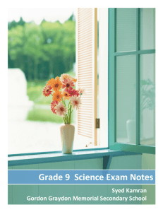 Grade 9 Science Exam Notes