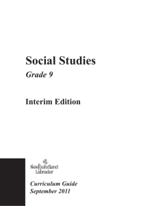 Grade 9 Social Studies Curriculum Guide - Education