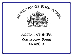 SOCIAL STUDIES GRADE 9 - Ministry of Education, Guyana