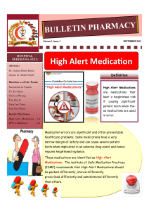 High Alert Medication - Hospital Seberang Jaya