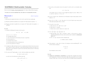 MATH2013 Multivariable Calculus