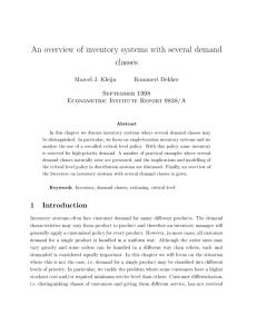 An overview of inventory systems with several demand