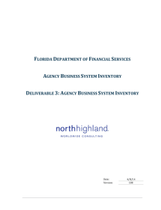 Agency Business System Inventory - Florida Department of Financial
