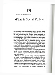What is Social Policy? - Department Of Economics