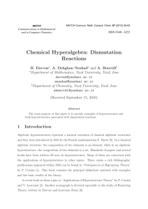 Chemical Hyperalgebra: Dismutation Reactions