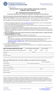 Continuing Education Application Form