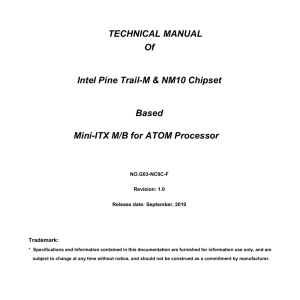 TECHNICAL MANUAL Of Intel Pine Trail-M & NM10