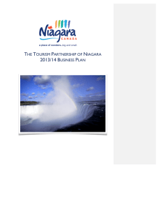 2013/14 business plan - The Tourism Partnership of Niagara