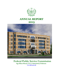 ANNUAL REPORT 2013 Federal Public Service Commission