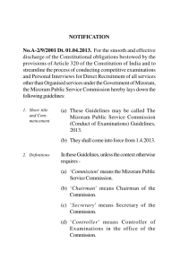 Conduct of Examinations - Mizoram Public Service Commission