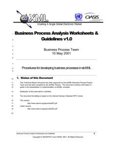 Business Process Analysis Worksheets & Guidelines v1.0