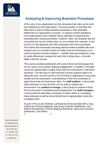Analyzing & Improving Business Processes