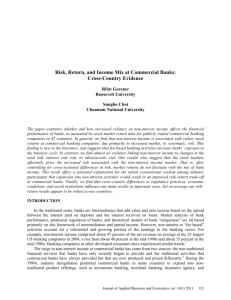 Risk, Return, and Income Mix at Commercial Banks: Cross