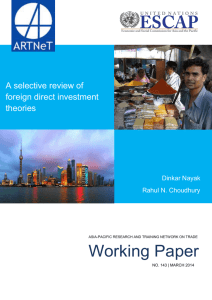 A Selective Review of Foreign Direct Investment Theories