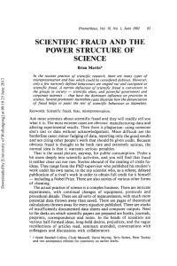 SCIENTIFIC FRAUD AND THE POWER STRUCTURE OF SCIENCE