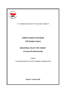 Türkiye Sanayi Politikası (ABÜyeliğine Doğru)