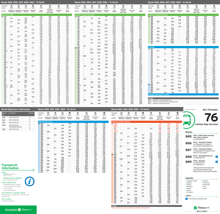 Bus Timetable 76