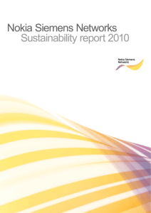 Nokia Siemens Networks Sustainability Report 2010 – 4th Annual