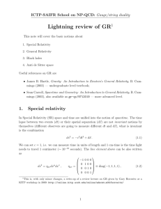Lightning review of GR