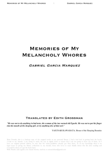 Memories of My Melancholy Whores