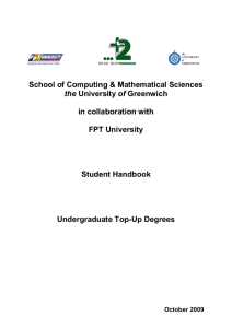 Student Handbook for - FPT - Greenwich Programme | Topup + 2