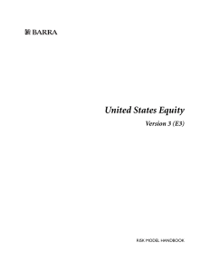 United States Equity (USE3) Model Handbook