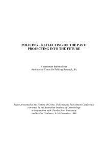 Policing - reflecting on the past : projecting into the future