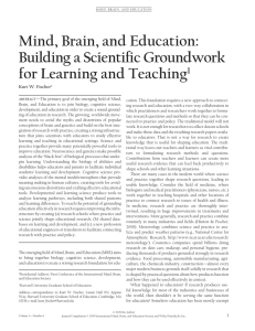 Mind, Brain, and Education: Building a Scientific Groundwork for