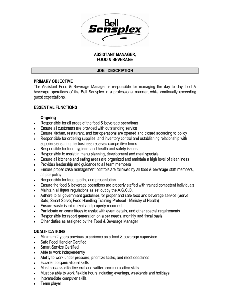 JOB DESCRIPTION