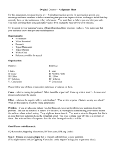 Original Oratory – Assignment Sheet