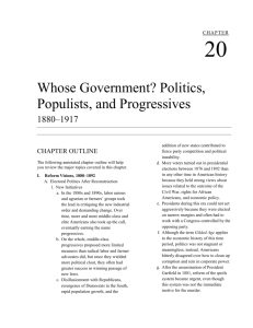 Whose Government? Politics, Populists, and Progressives