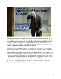 Barriers to Operational Excellence Success
